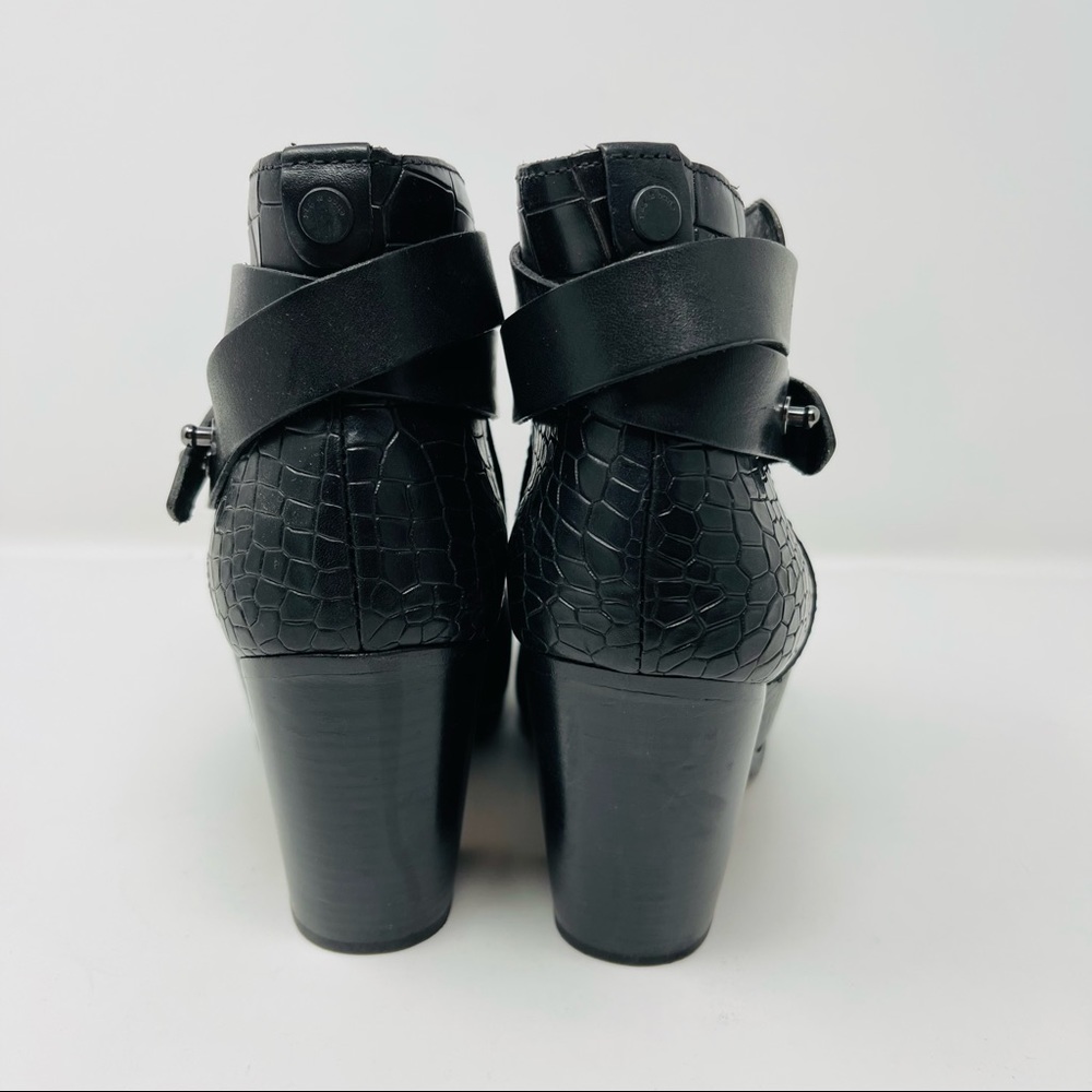 Rag And Bone Croc Embossed Harrow Booties 39.5 - image 5